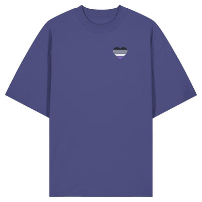Organic Oversize Shirt mit Herz Stick - Asexual