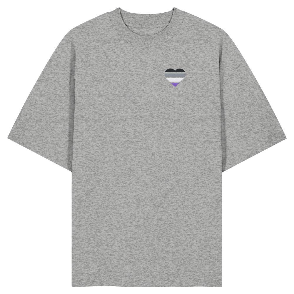 Organic Oversize Shirt mit Herz Stick - Asexual