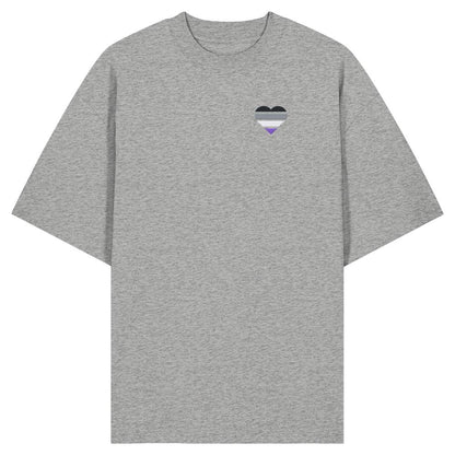 Organic Oversize Shirt mit Herz Stick - Asexual