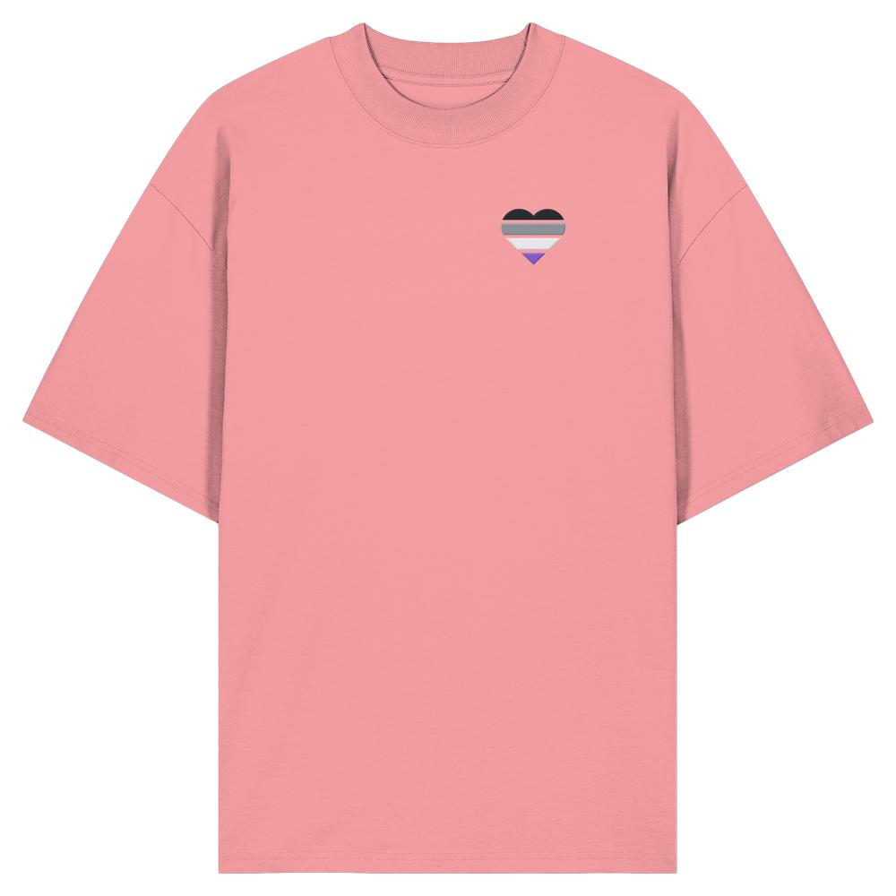 Organic Oversize Shirt mit Herz Stick - Asexual