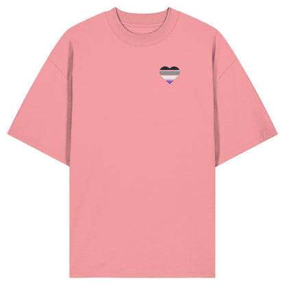 Organic Oversize Shirt mit Herz Stick - Asexual