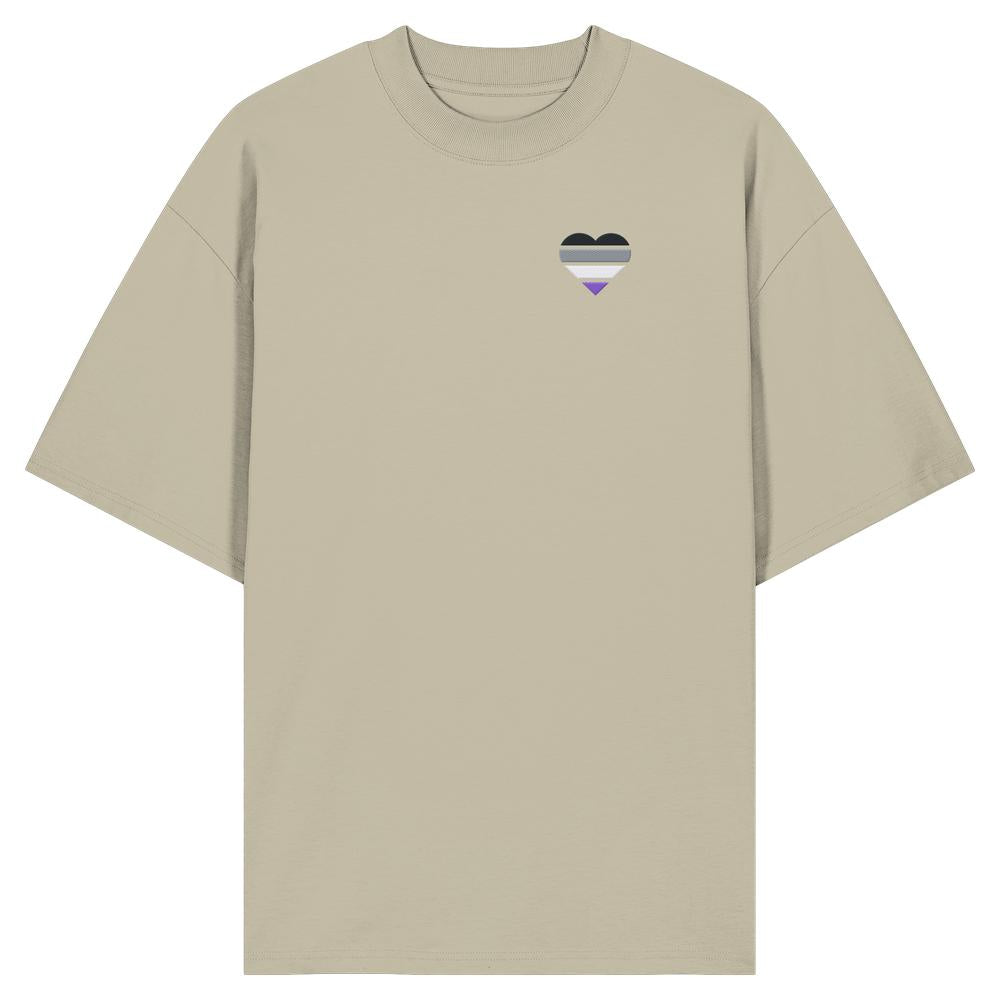Organic Oversize Shirt mit Herz Stick - Asexual