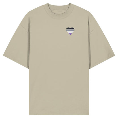 Organic Oversize Shirt mit Herz Stick - Asexual