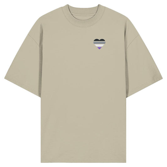 Organic Oversize Shirt mit Herz Stick - Asexual