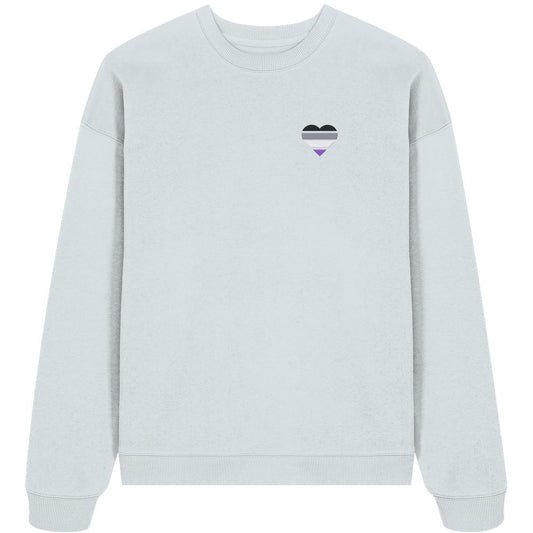 Organic Oversize Sweatshirt mit Herz Stick - Asexual
