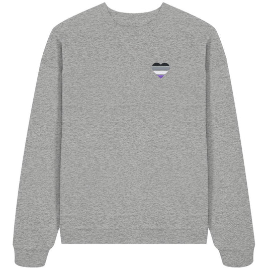 Organic Oversize Sweatshirt mit Herz Stick - Asexual