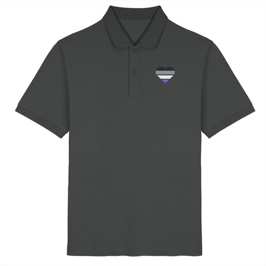 Organic Poloshirt mit Herz Stick - Asexual