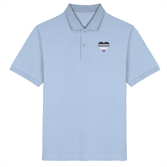 Organic Poloshirt mit Herz Stick - Asexual