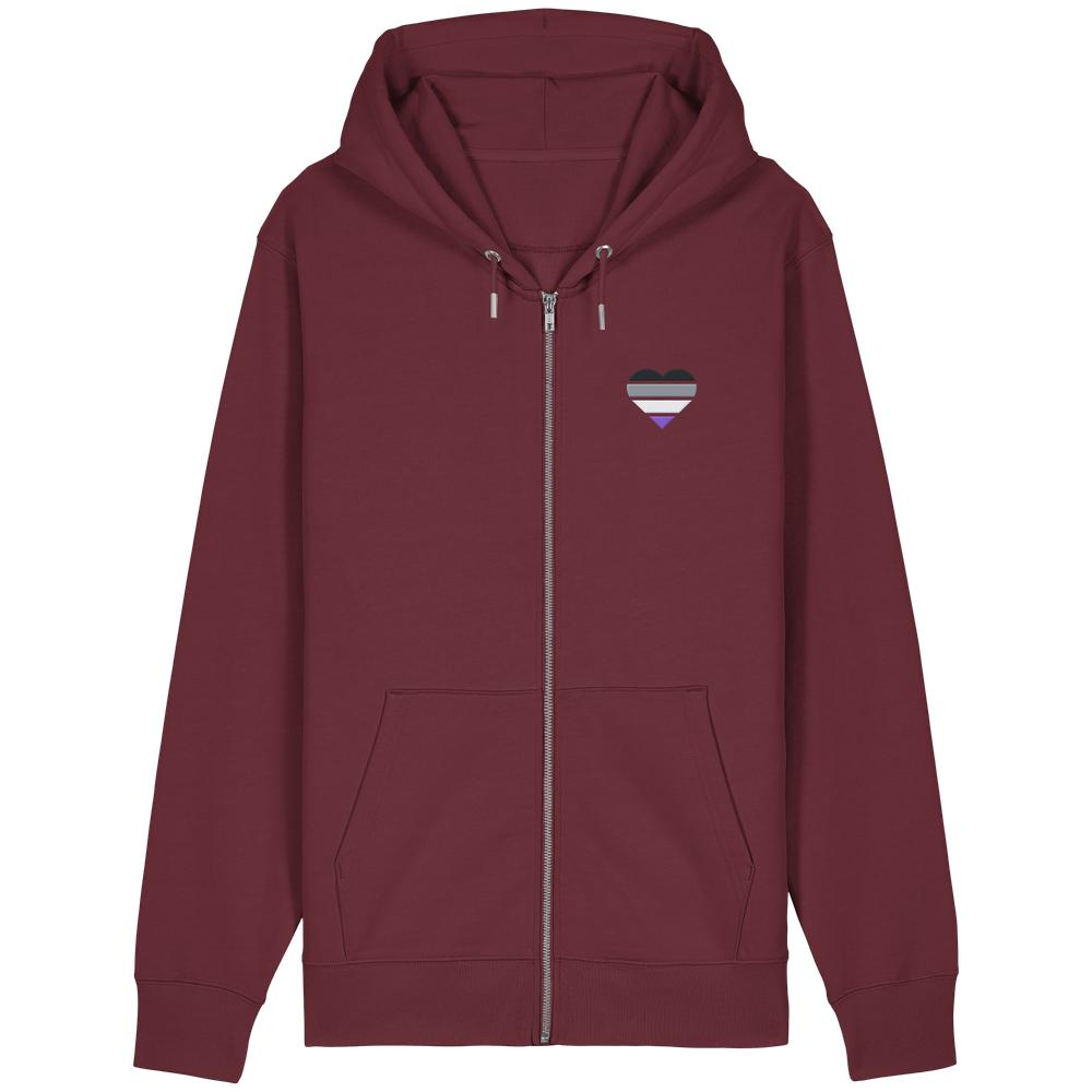 Organic Relaxed Zipper mit Herz Stick - Asexual