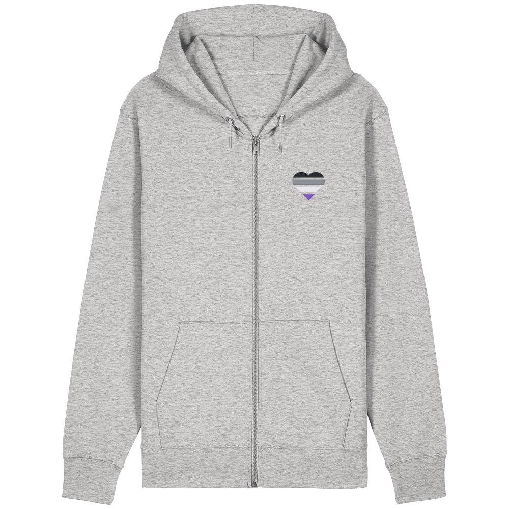 Organic Relaxed Zipper mit Herz Stick - Asexual