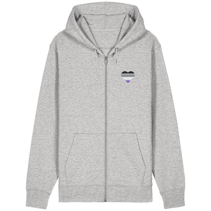 Organic Relaxed Zipper mit Herz Stick - Asexual