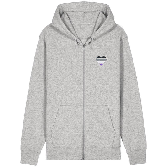 Organic Relaxed Zipper mit Herz Stick - Asexual