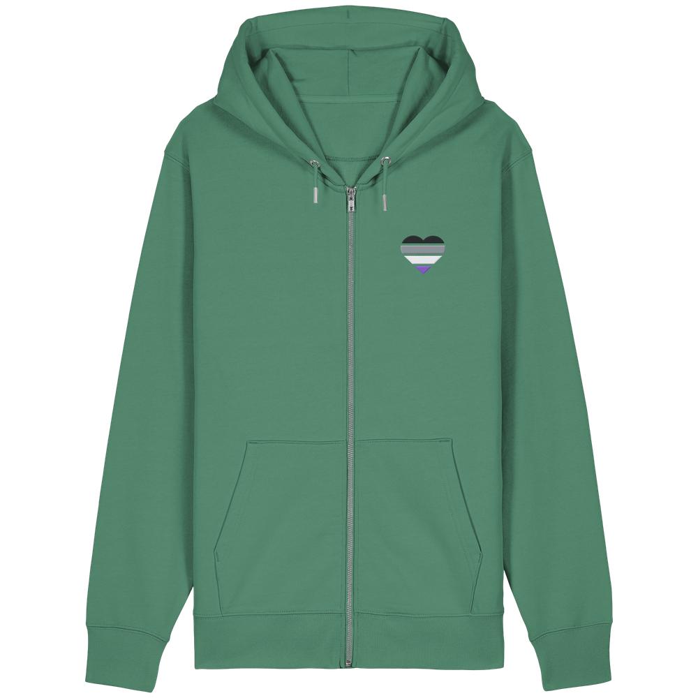 Organic Relaxed Zipper mit Herz Stick - Asexual