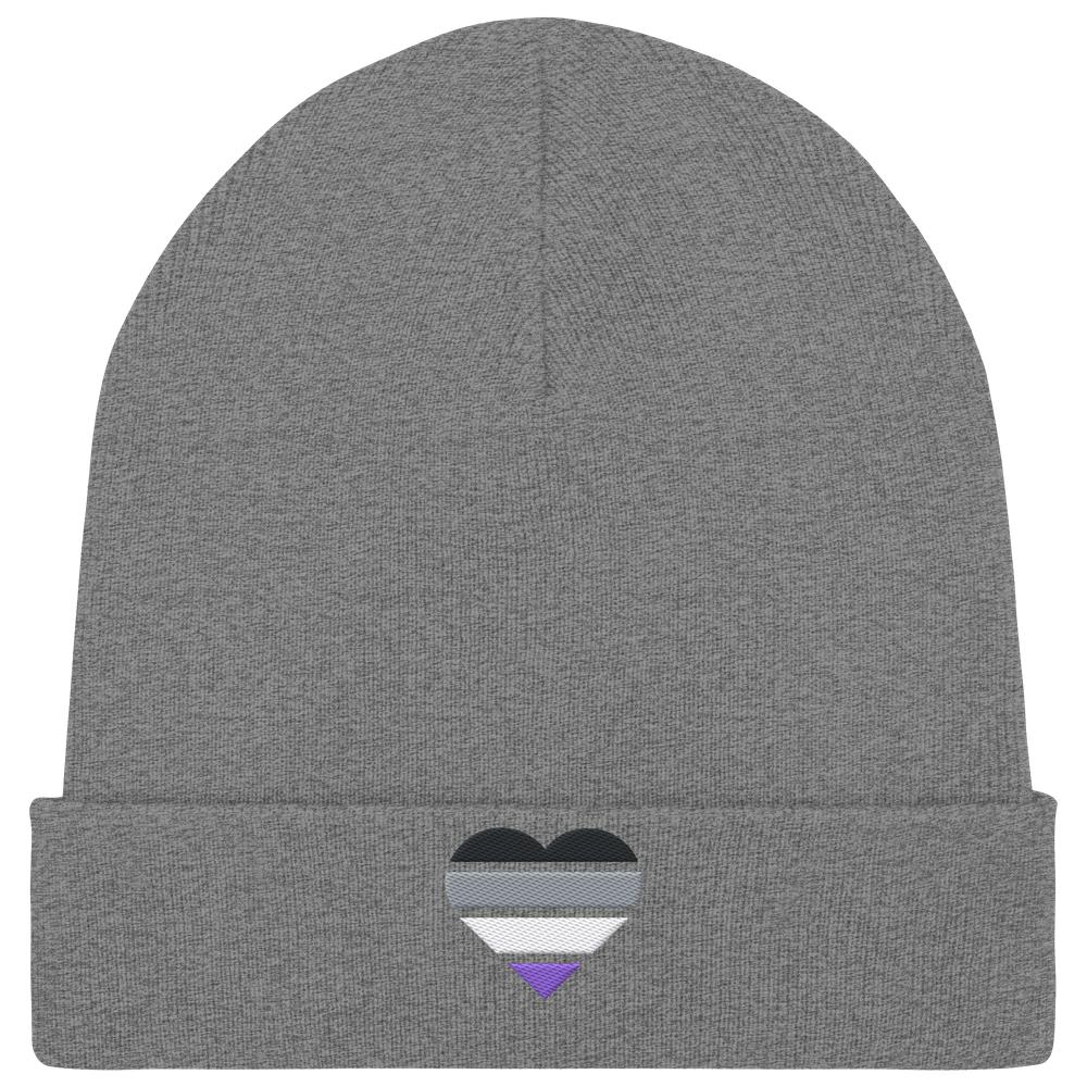 Organic Rib Beanie mit Herz Stick - Asexual