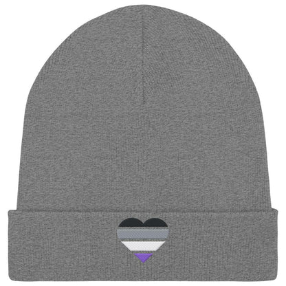 Organic Rib Beanie mit Herz Stick - Asexual