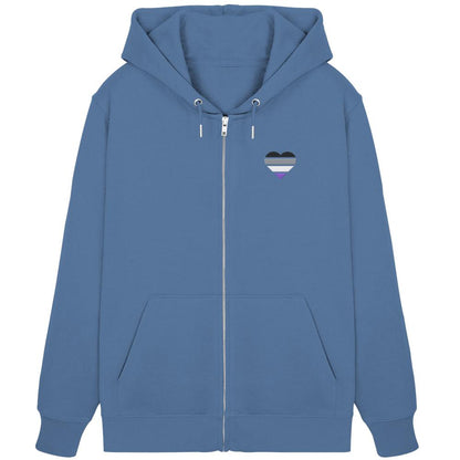 Organic Zipper mit Herz Stick - Asexual