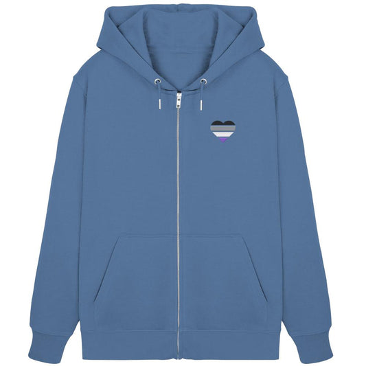 Organic Zipper mit Herz Stick - Asexual
