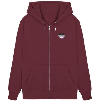 Organic Zipper mit Herz Stick - Asexual