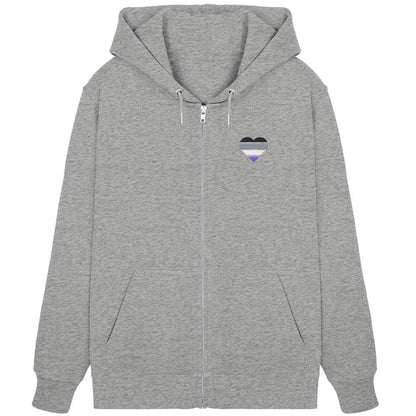 Organic Zipper mit Herz Stick - Asexual