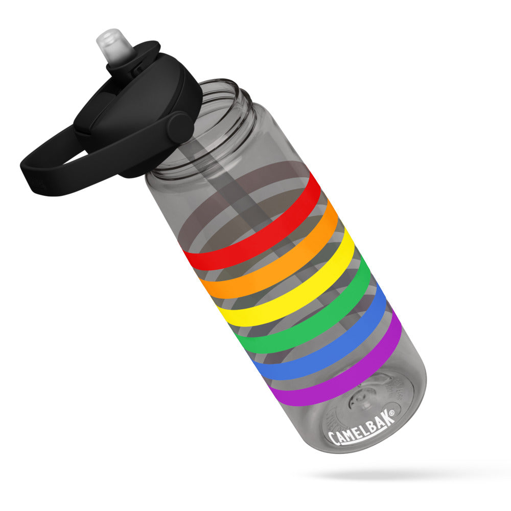 Wasserflasche mit umklappbarem Trinkhalm - Pride Flag