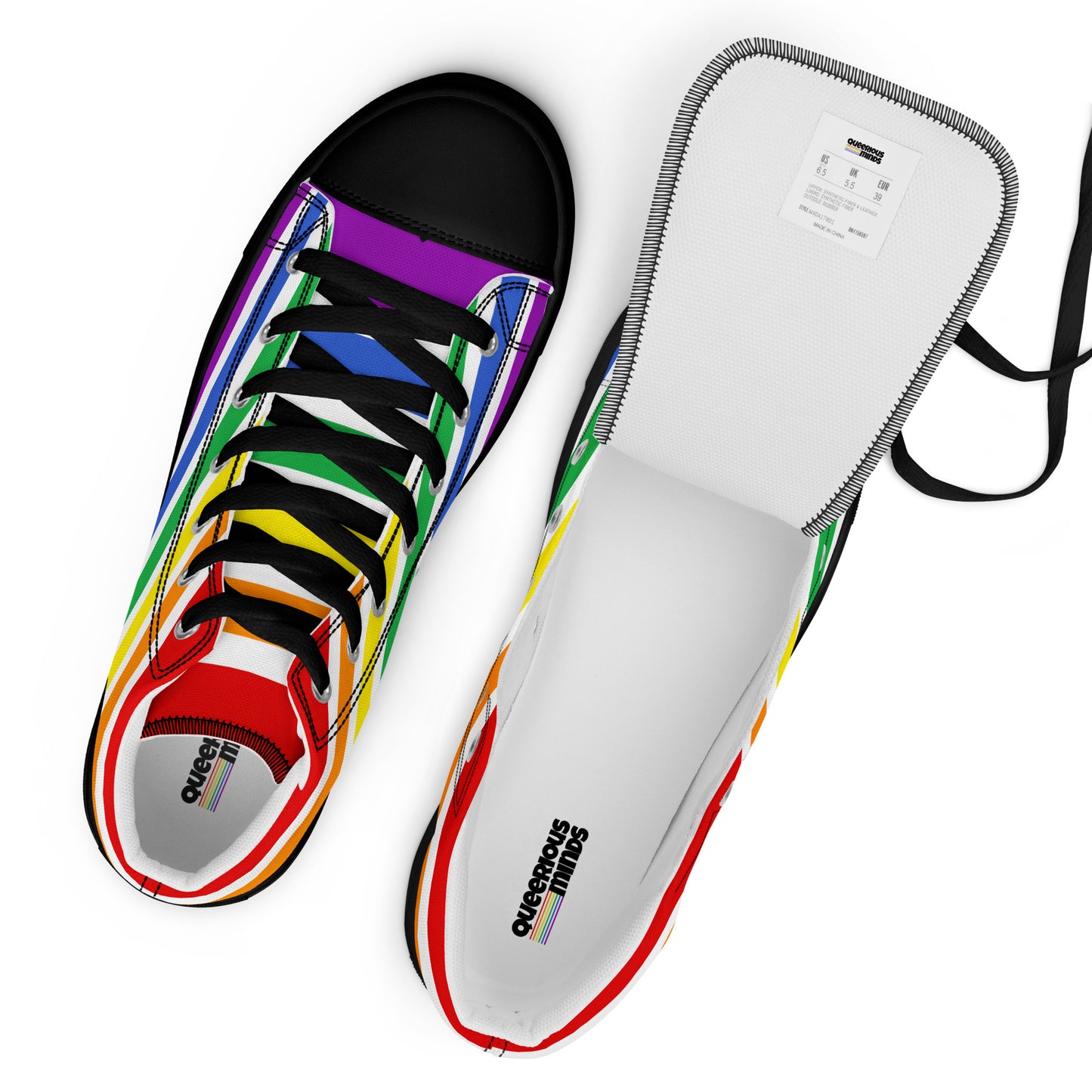 High-Top Leinenschuhe - Pride Flag
