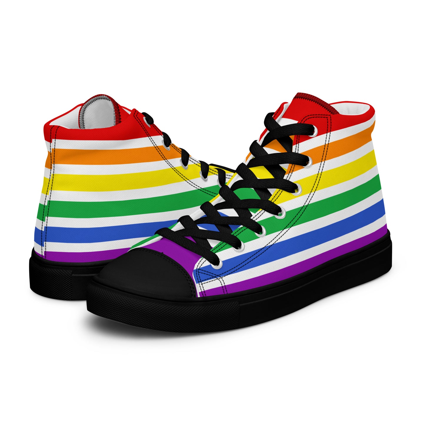High-Top Leinenschuhe - Pride Flag