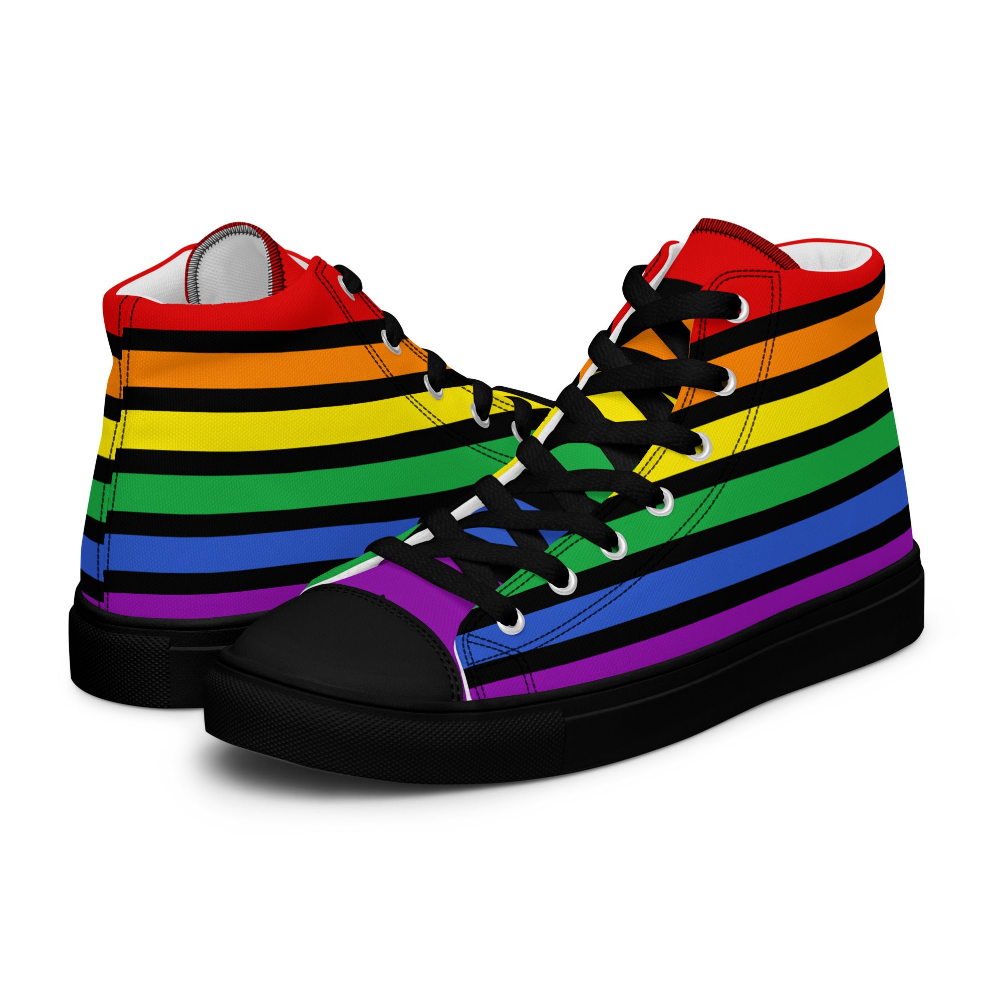 High-Top Leinenschuhe - Pride Flag