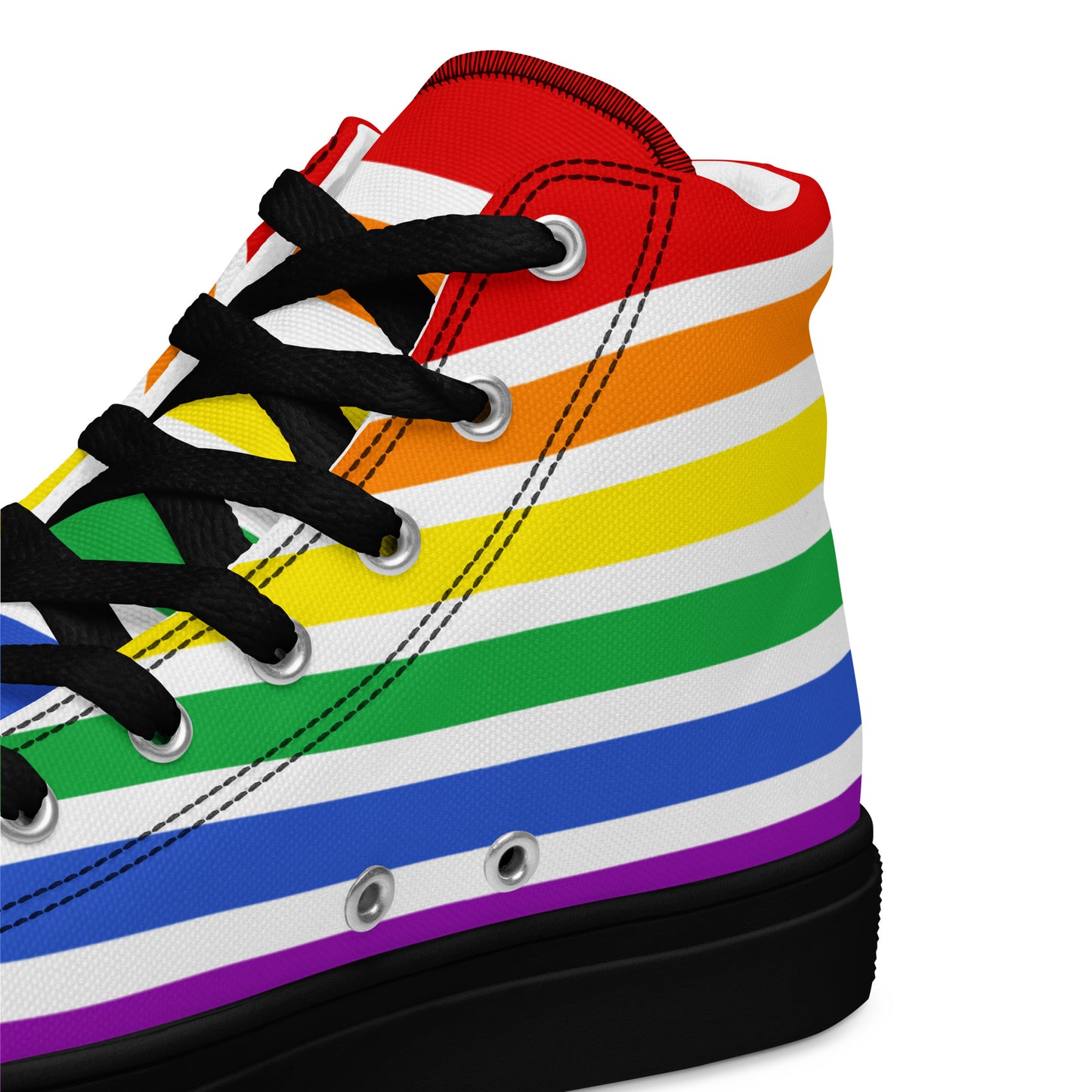High-Top Leinenschuhe - Pride Flag