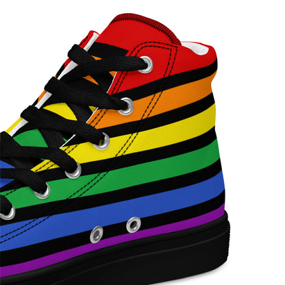 High-Top Leinenschuhe - Pride Flag