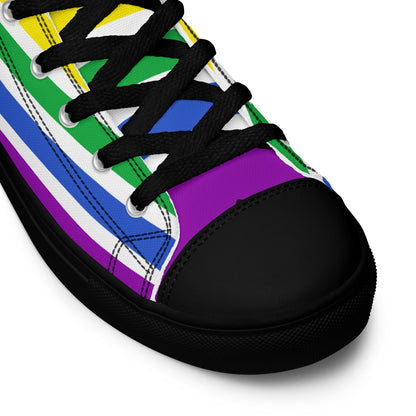 High-Top Leinenschuhe - Pride Flag