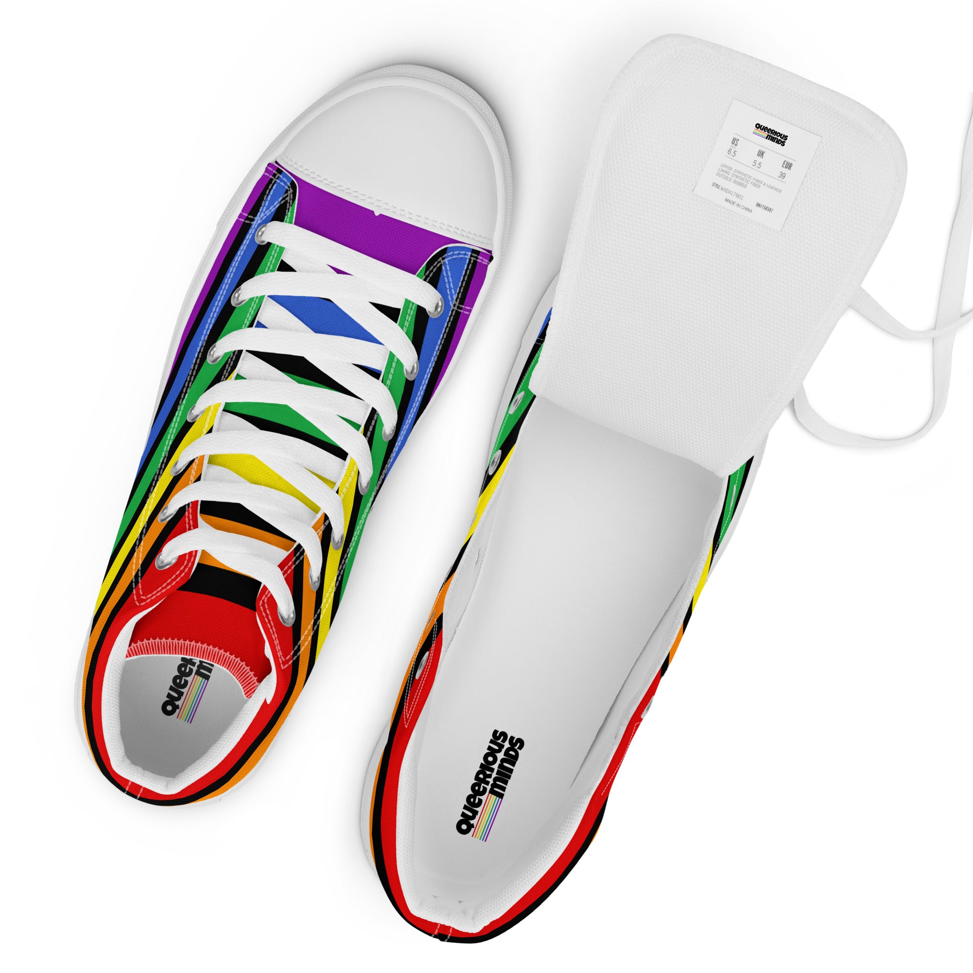 High-Top Leinenschuhe - Pride Flag