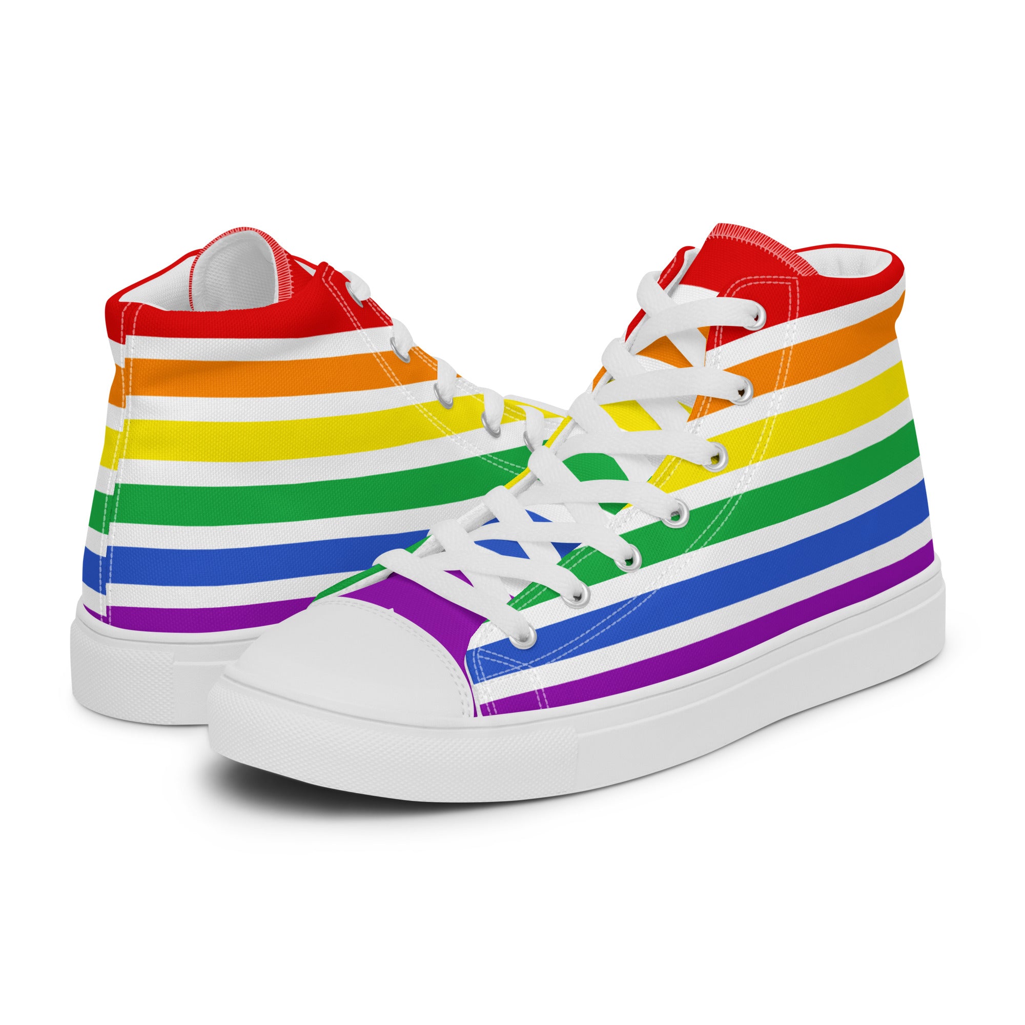 High-Top Leinenschuhe - Pride Flag