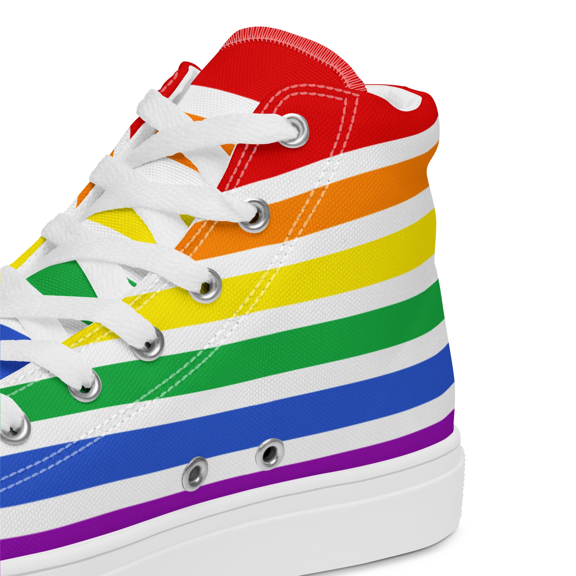 High-Top Leinenschuhe - Pride Flag