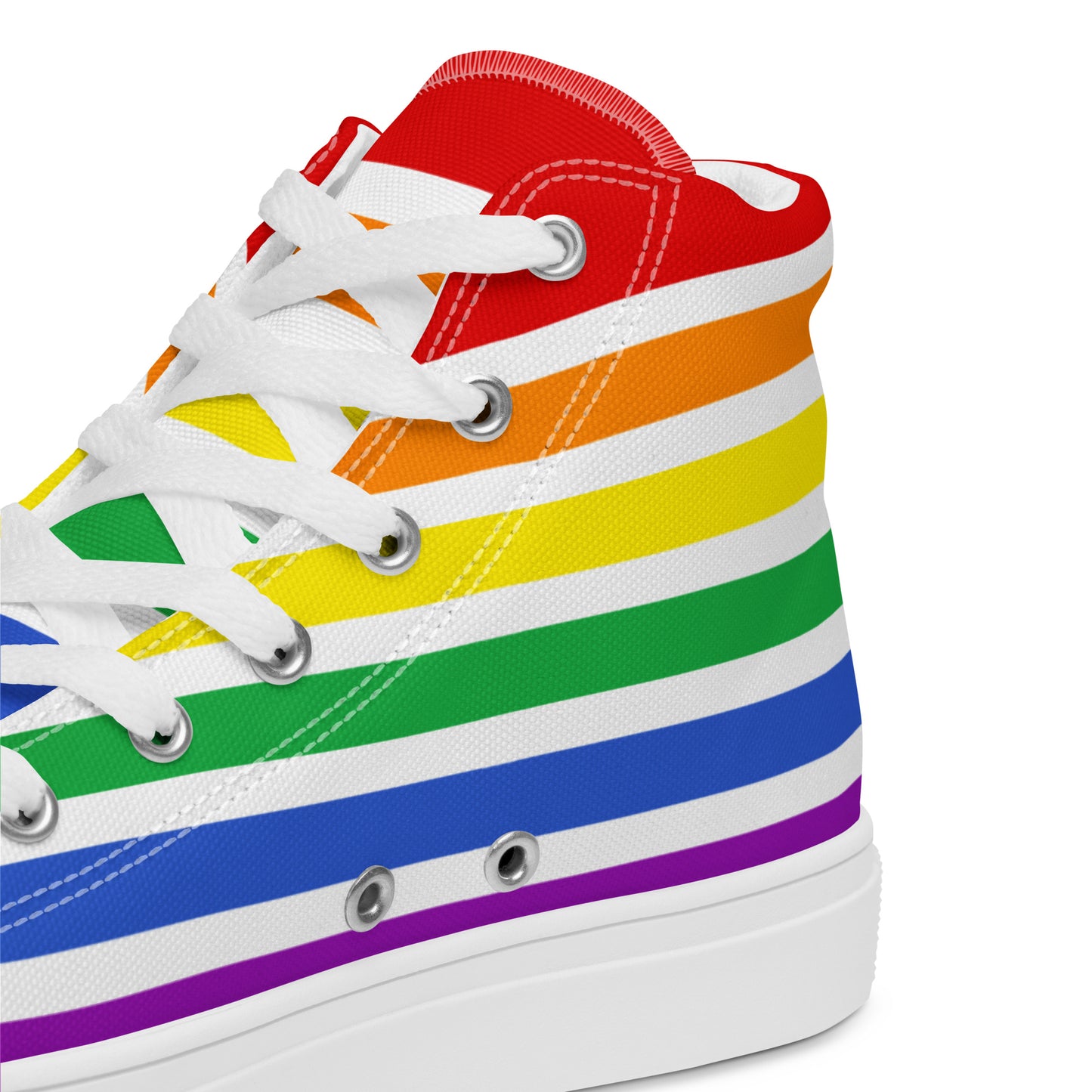 High-Top Leinenschuhe - Pride Flag