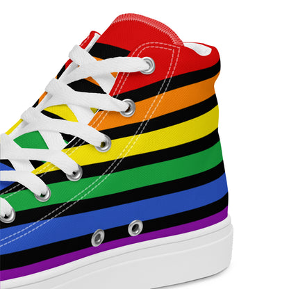 High-Top Leinenschuhe - Pride Flag