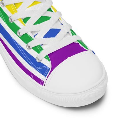 High-Top Leinenschuhe - Pride Flag