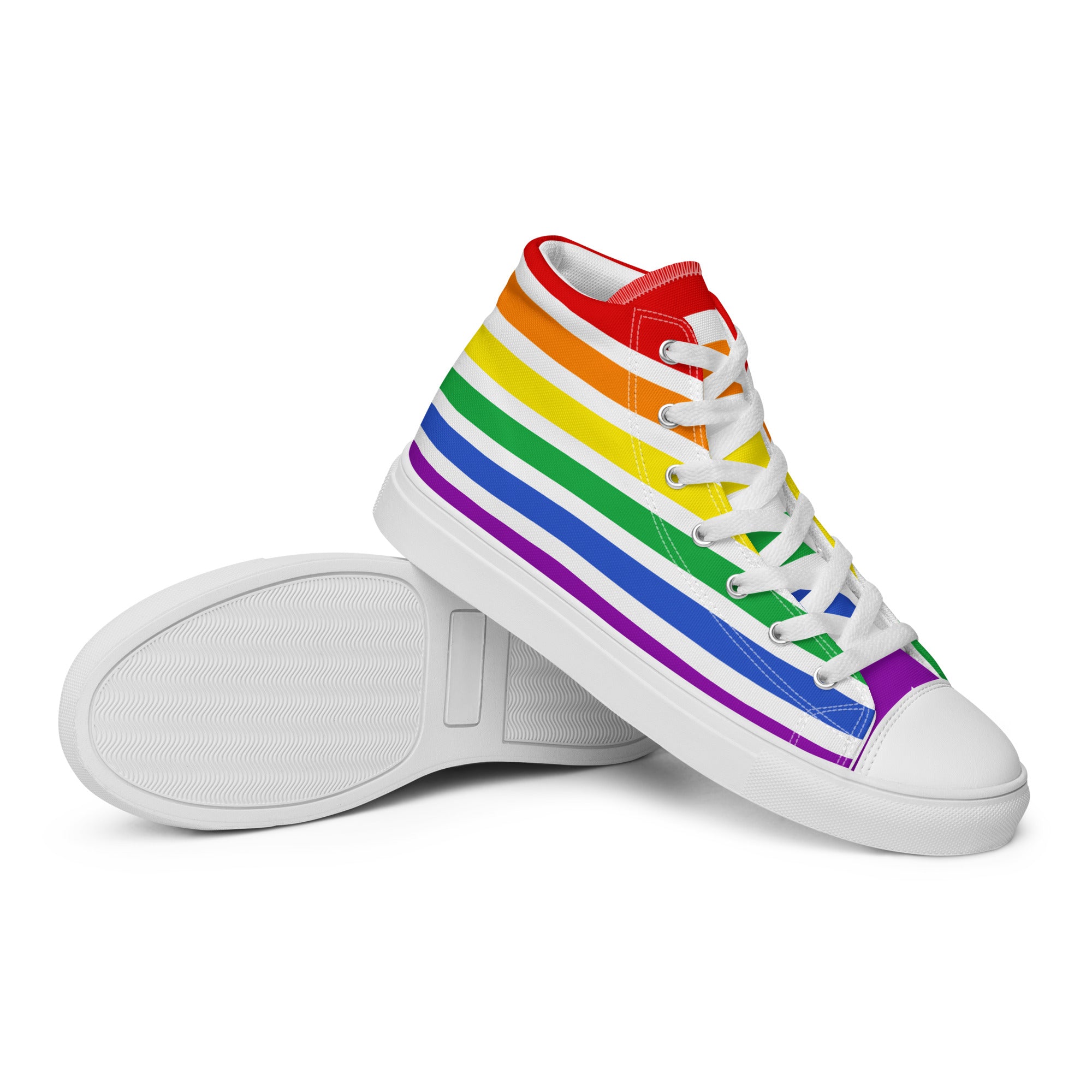 High-Top Leinenschuhe - Pride Flag