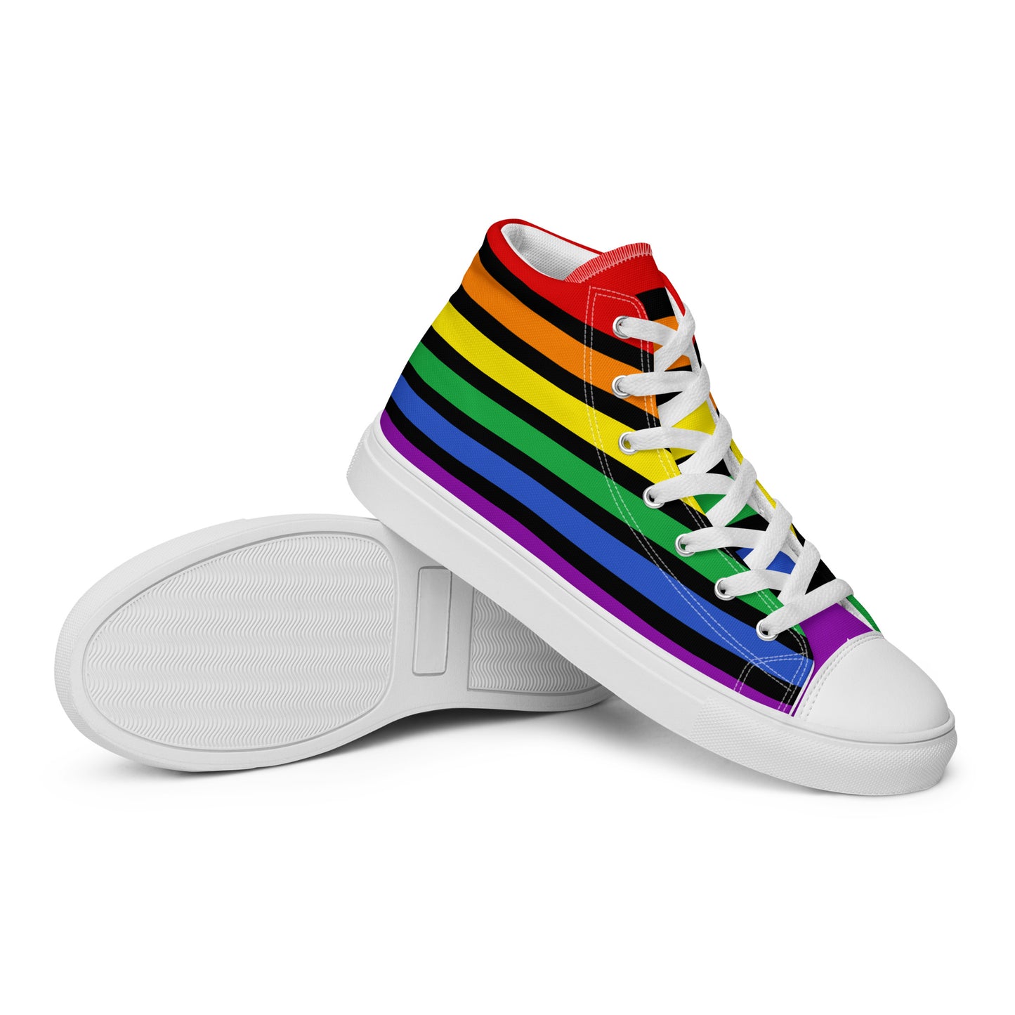 High-Top Leinenschuhe - Pride Flag