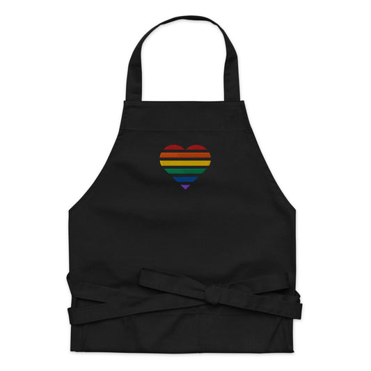 Schürze aus Bio-Baumwolle - Pride Flag Herz Patch