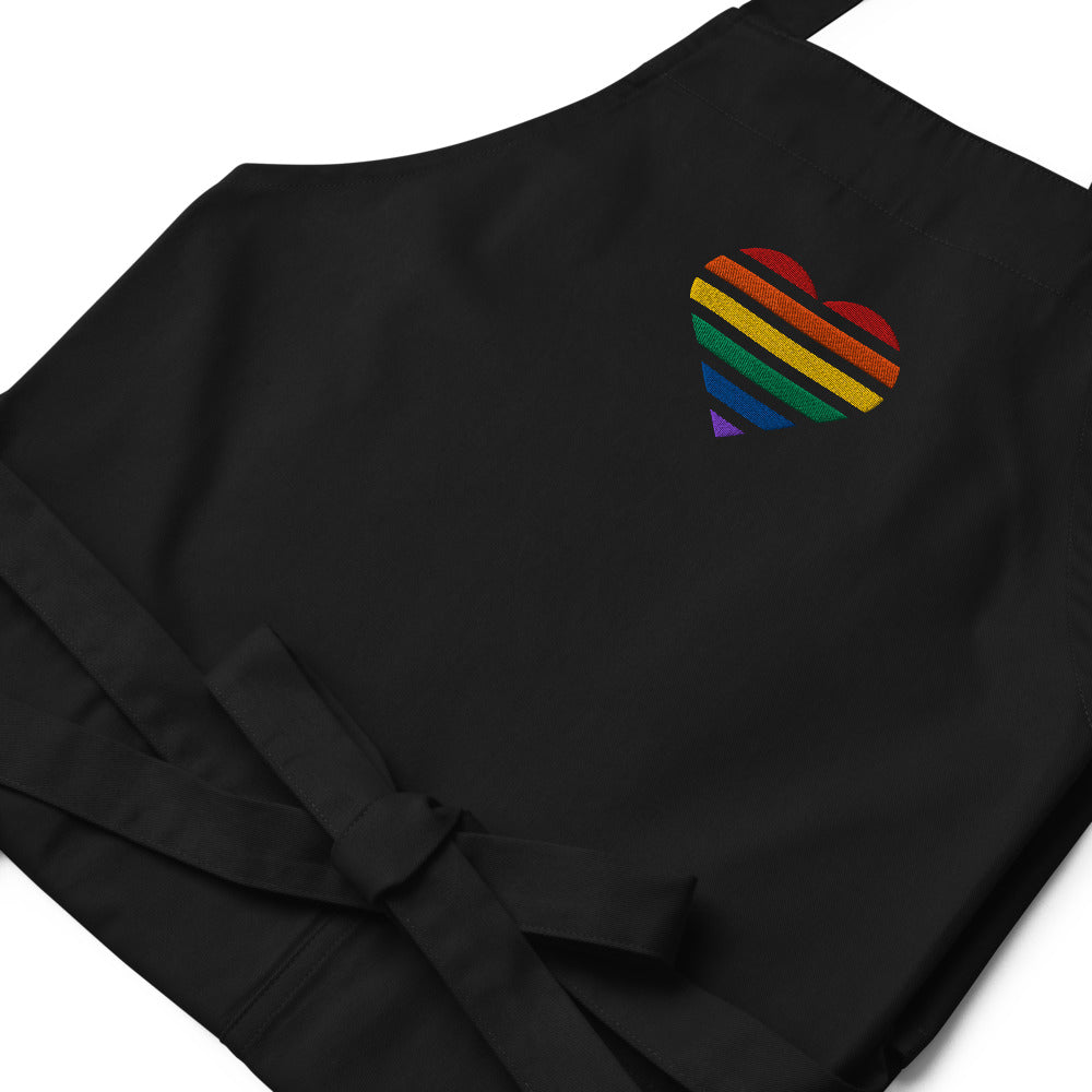 Schürze aus Bio-Baumwolle - Pride Flag Herz Patch