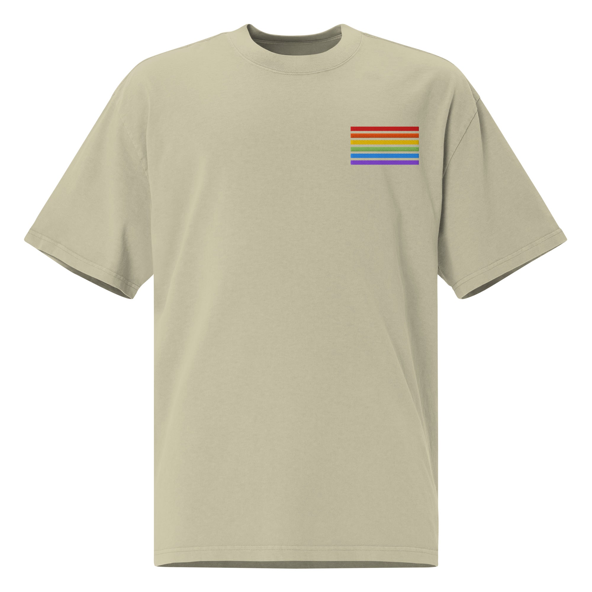 Oversized T-Shirt Washed – Pride Flag Patch