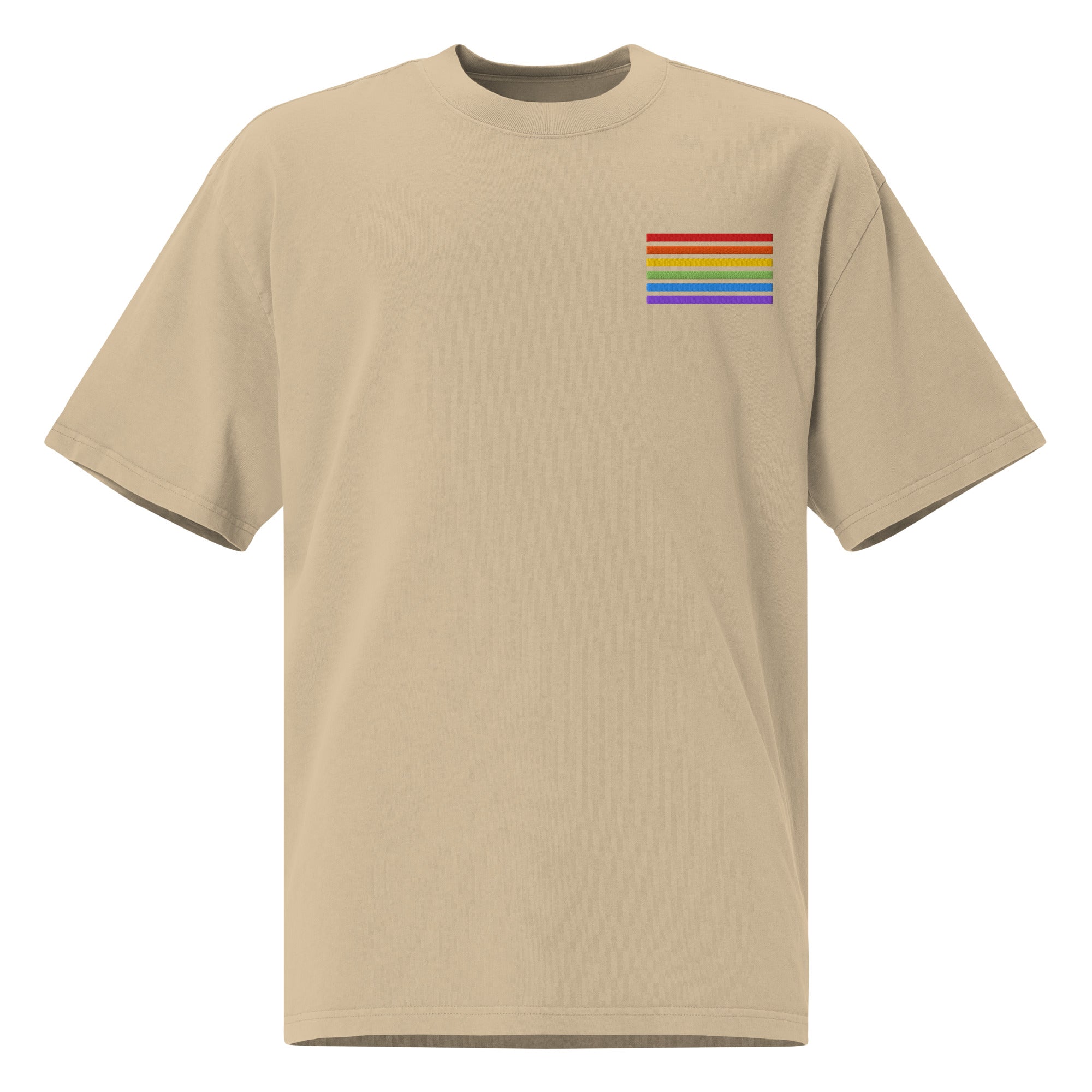 Oversized T-Shirt Washed – Pride Flag Patch