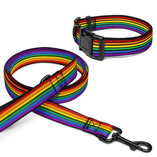 Halsband und Tierleine - Pride Flag