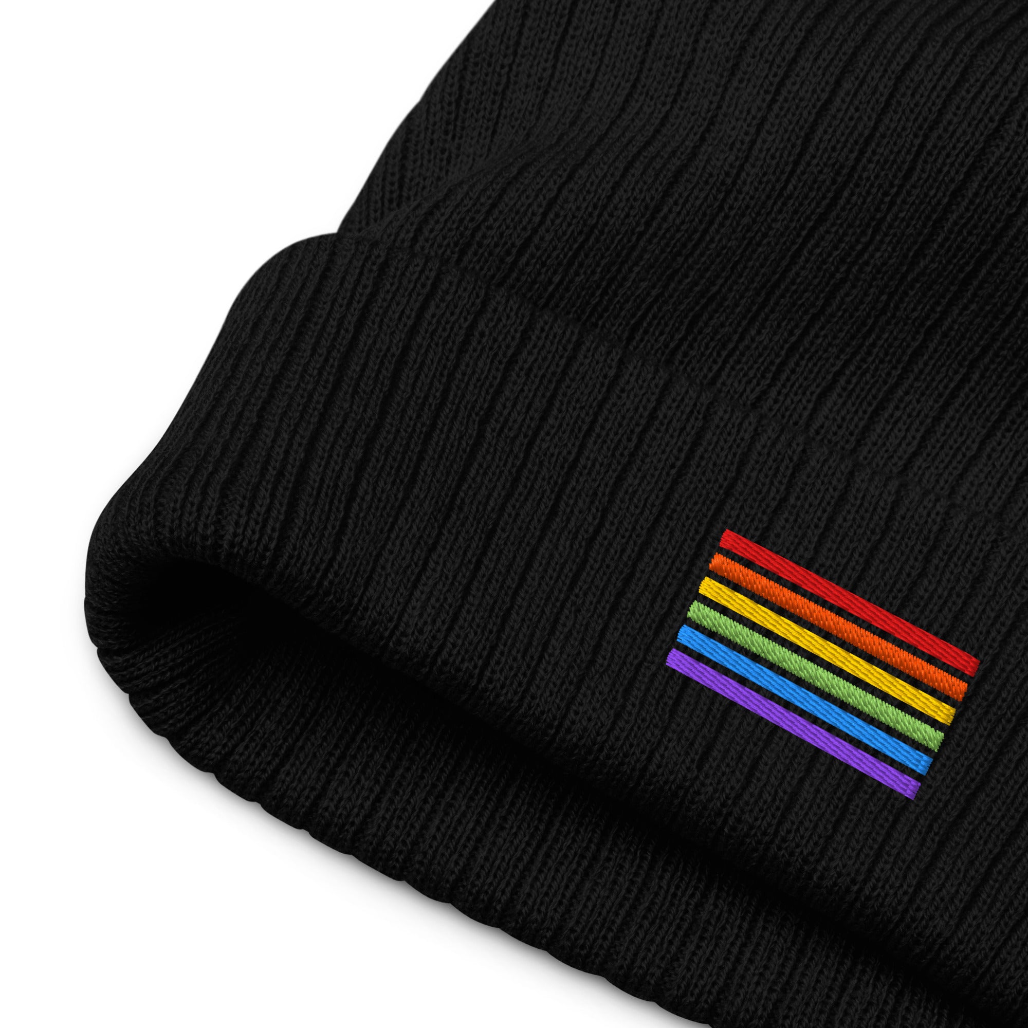 Gerippte Beanie – Pride Flag Patch