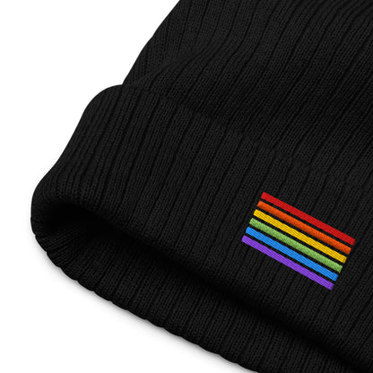 Gerippte Beanie – Pride Flag Patch