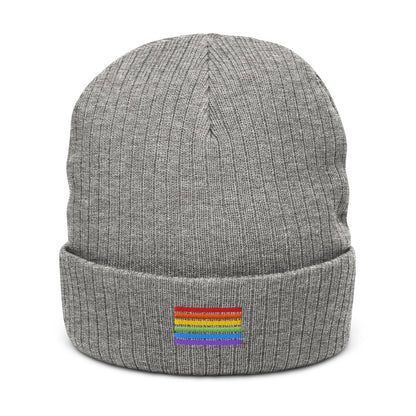 Gerippte Beanie – Pride Flag Patch