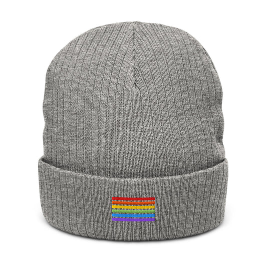 Gerippte Beanie – Pride Flag Patch