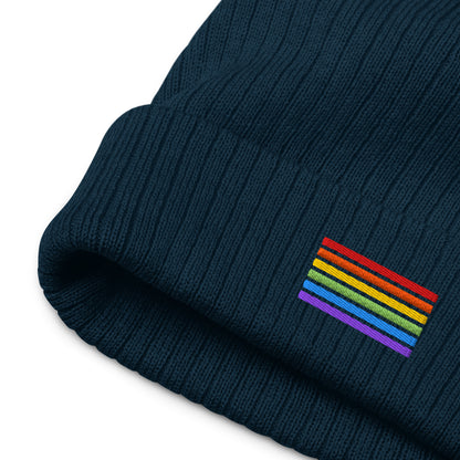 Gerippte Beanie – Pride Flag Patch