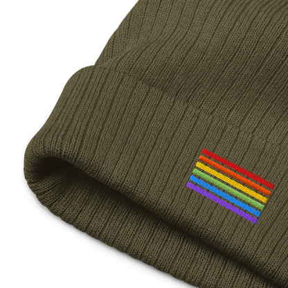 Gerippte Beanie – Pride Flag Patch